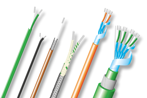 Thermocouple cables in PVC, fibreglass and PFA insulation