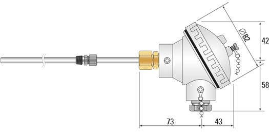 RTD, PRT, Pt100 Sensor with Standard Head