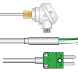 Type K mineral insulated thermocouple with flexible stainless steel sheath for high-temperature applications